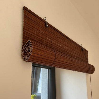 Store enrouleur occultant en bambou - Brun