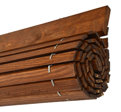 Store enrouleur en bois pour pergola - Cerisier
