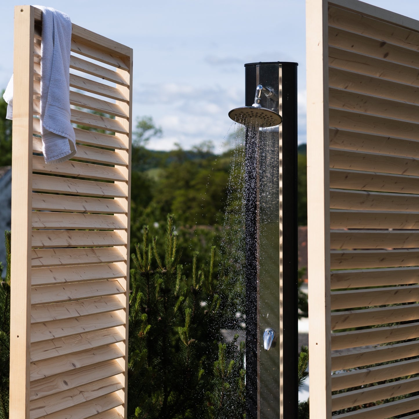 Paravent extérieur autoportant Gén. 2 - Bois naturel