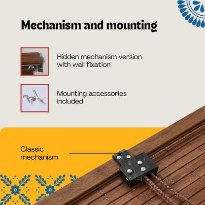 Store enrouleur occultant en bambou - Brun