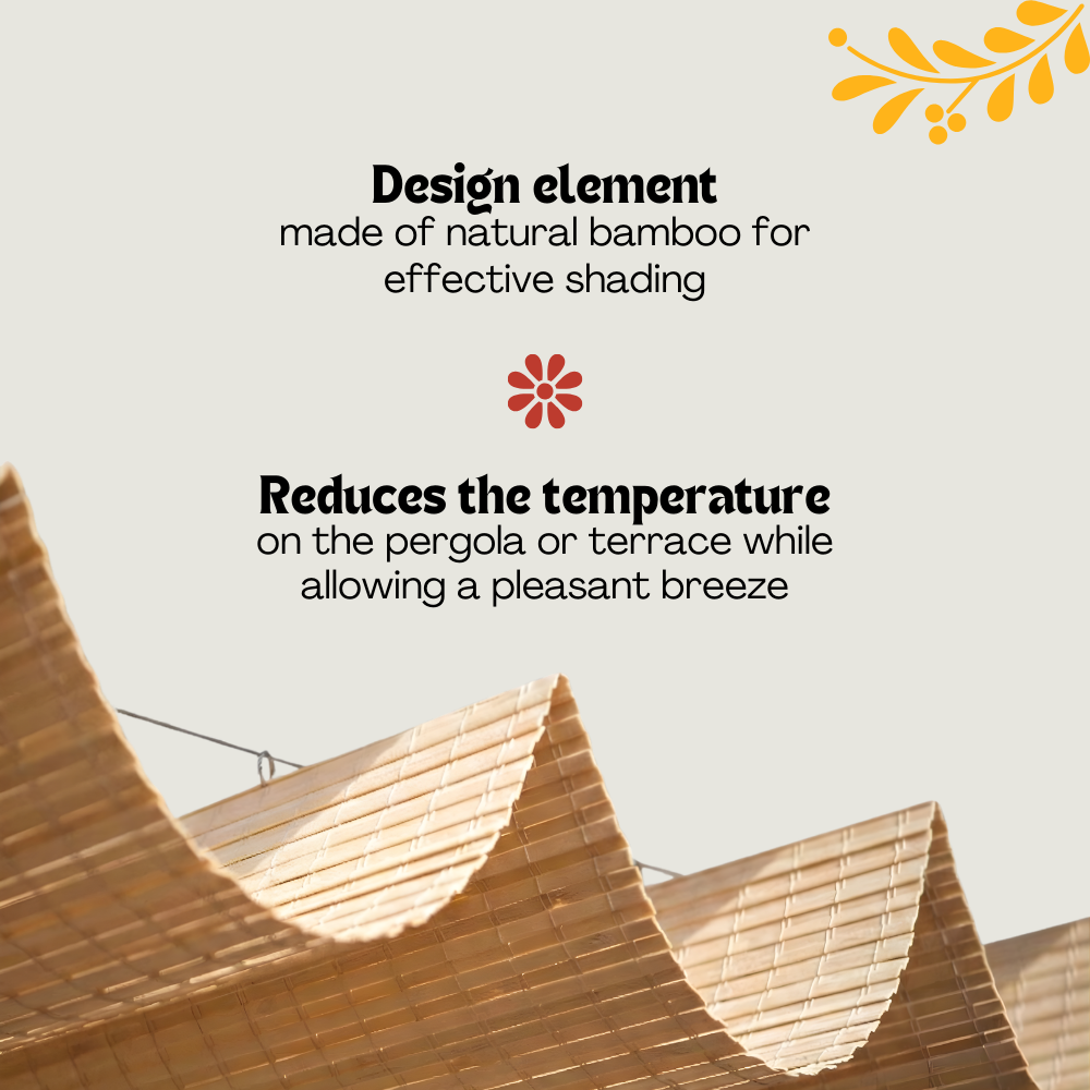 Auvent en bambou pour pergola - Brun clair