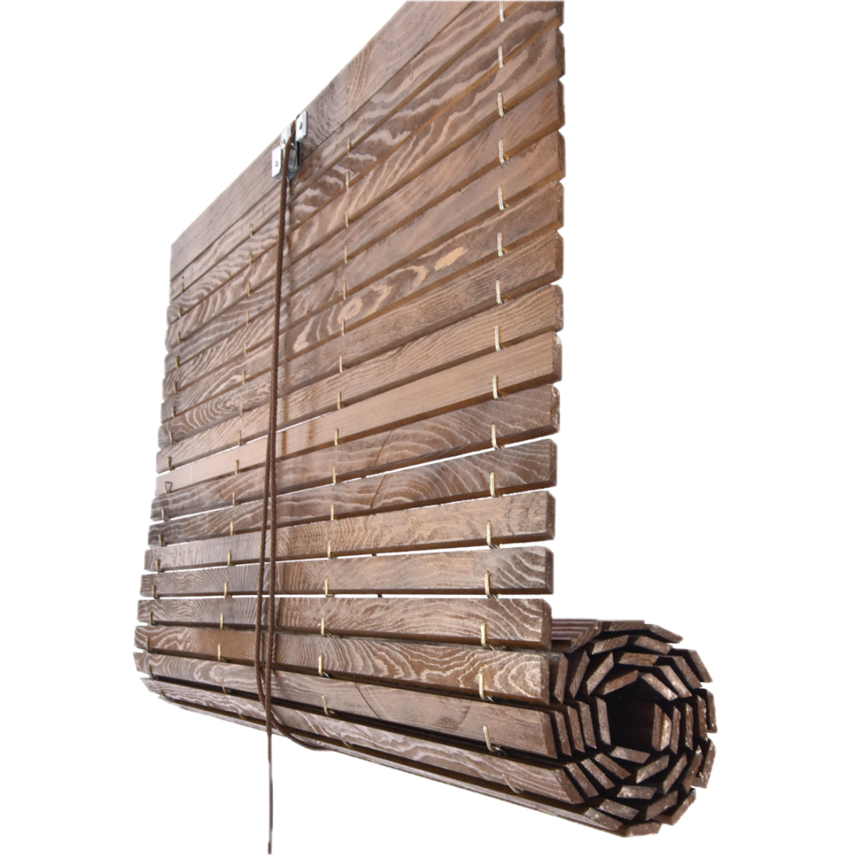 Store enrouleur en bois pour pergola - Brun