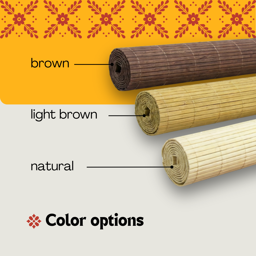 Store enrouleur occultant en bambou - Brun clair (Noyer)