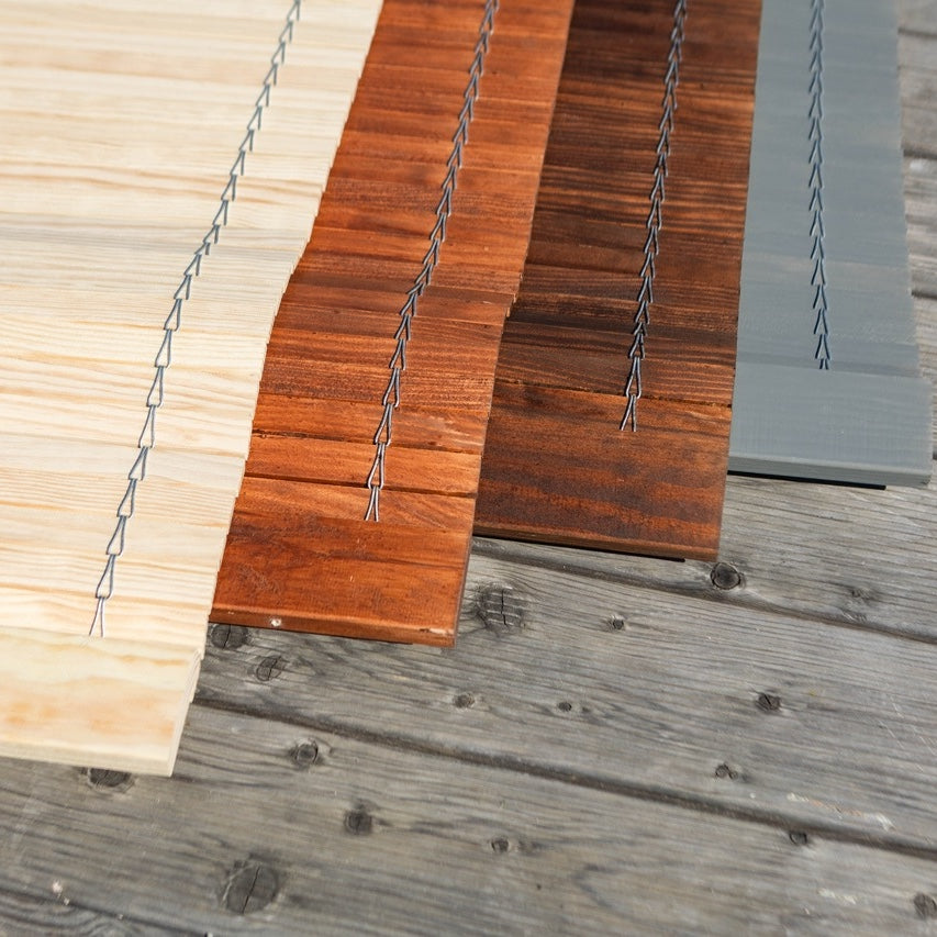 Store enrouleur en bois pour pergola - Cerisier