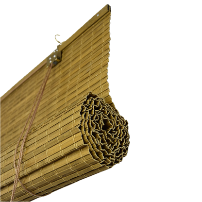 Store enrouleur occultant en bambou - Brun clair (Noyer)