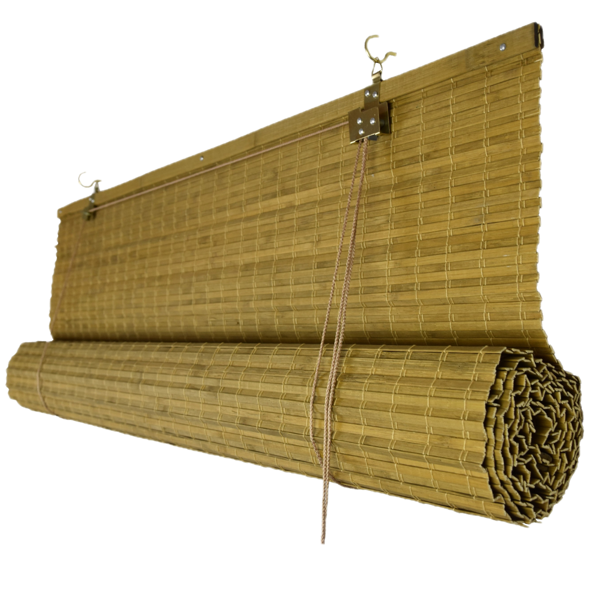 Store enrouleur occultant en bambou - Brun clair (Noyer)