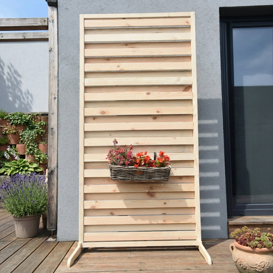 Paravent extérieur autoportant Gén. 1 - Bois naturel